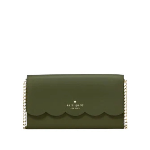 kate spade Handbags - Kate Spade Olive Scalloped Wristlet